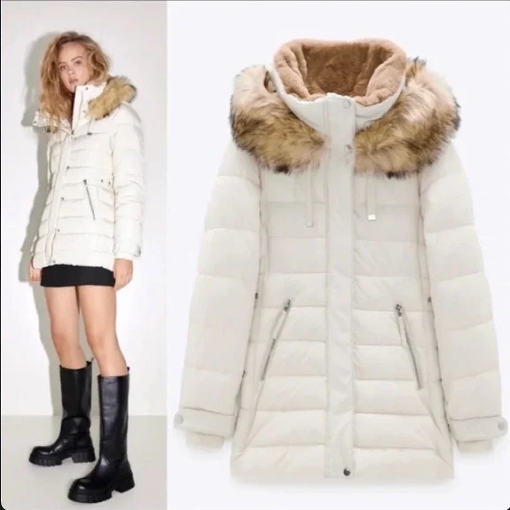 Zara Water Repellent Puffer Coat NWT